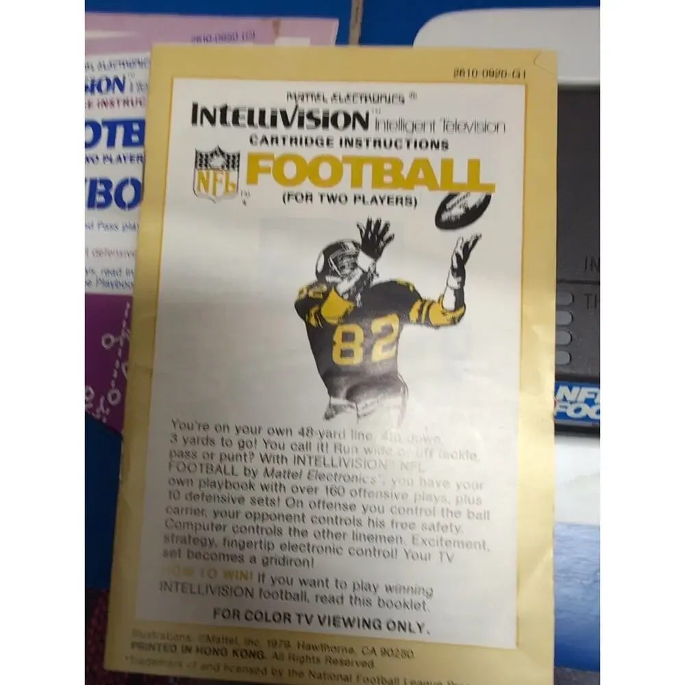 INTELLIVISION NFL FOOTBALL With Box, Manual, Keypad Insert, And More